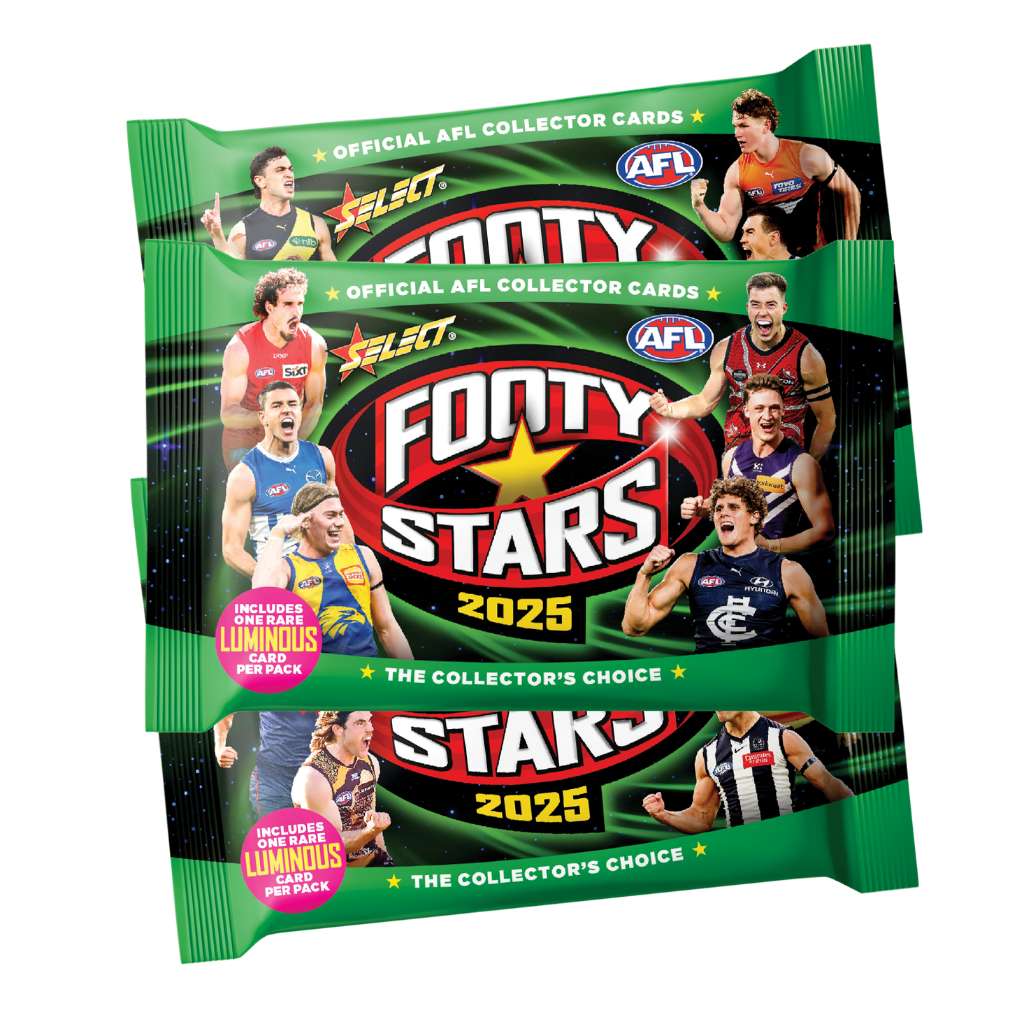 2025 AFL Footy Stars Vinyl Album + 2 Packs Cards