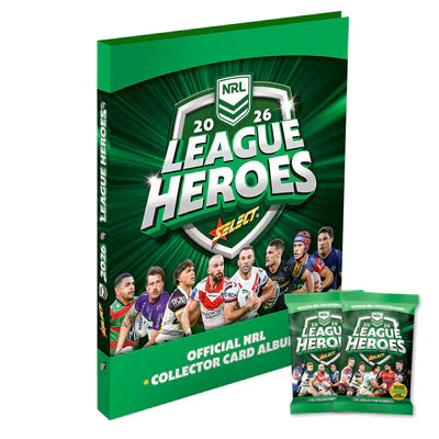 2026 NRL League Heroes Binder Album + 2 Packs Cards