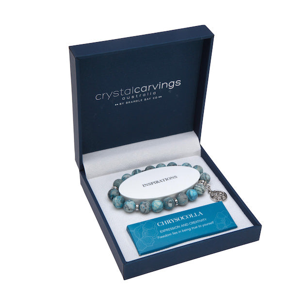 Crysocolla Tree of Life Bracelet – Matte