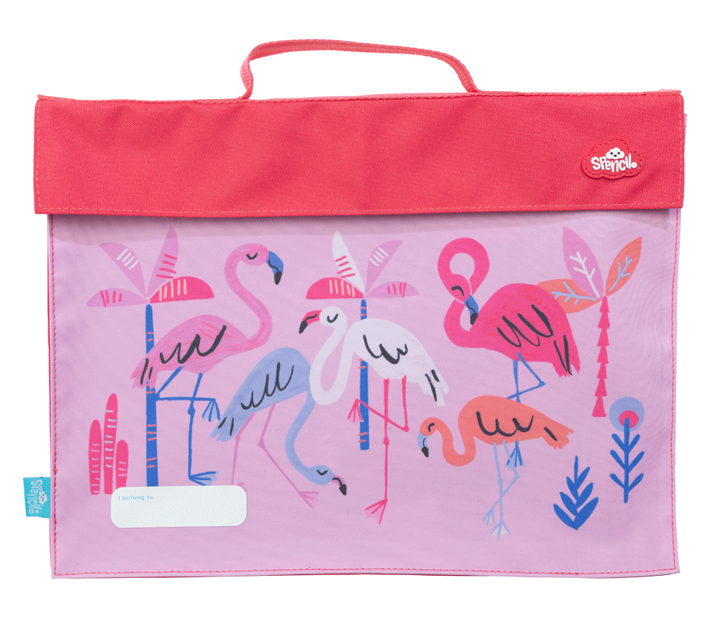 Spencil Library Bag Flamingo Splash