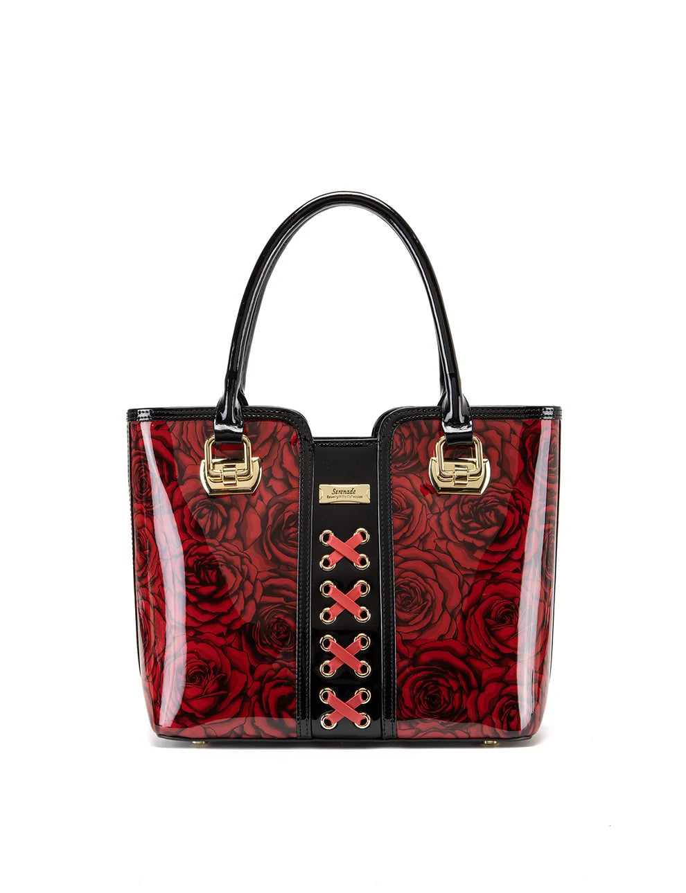 Serenade Leather ROSE BUDS MED GRIP HANDLE LEATHER BAG