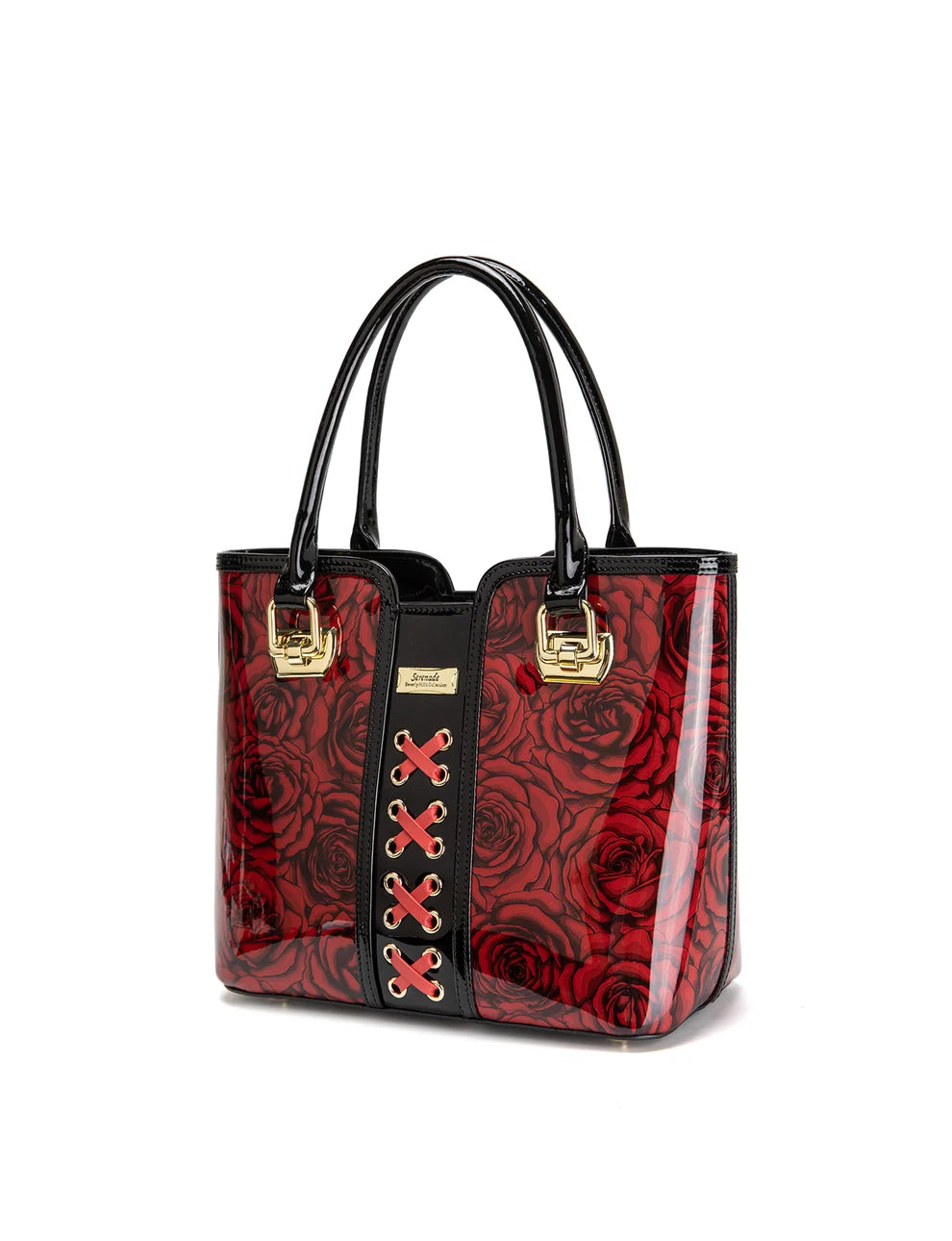 Serenade Leather ROSE BUDS MED GRIP HANDLE LEATHER BAG