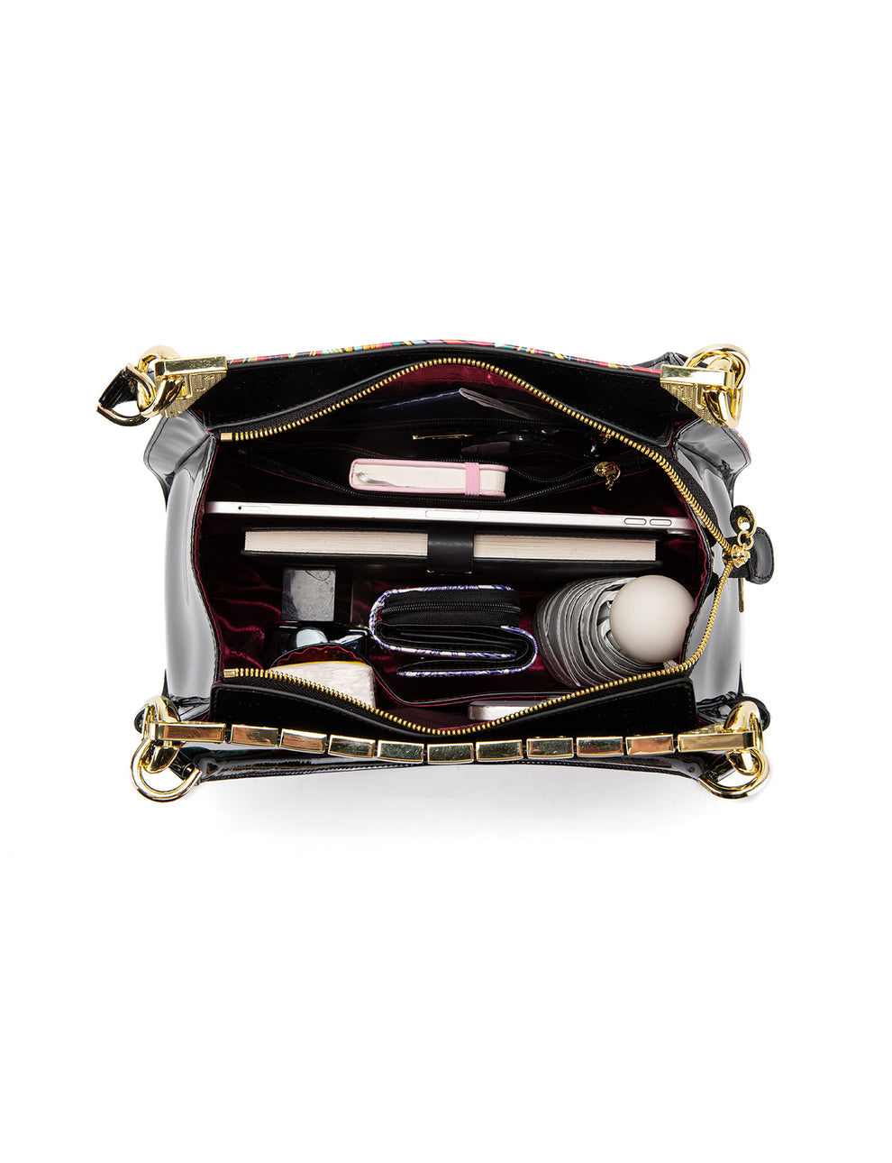 Serenade Leather AMAZON PRINT MONICA PATENT LEATHER BAG