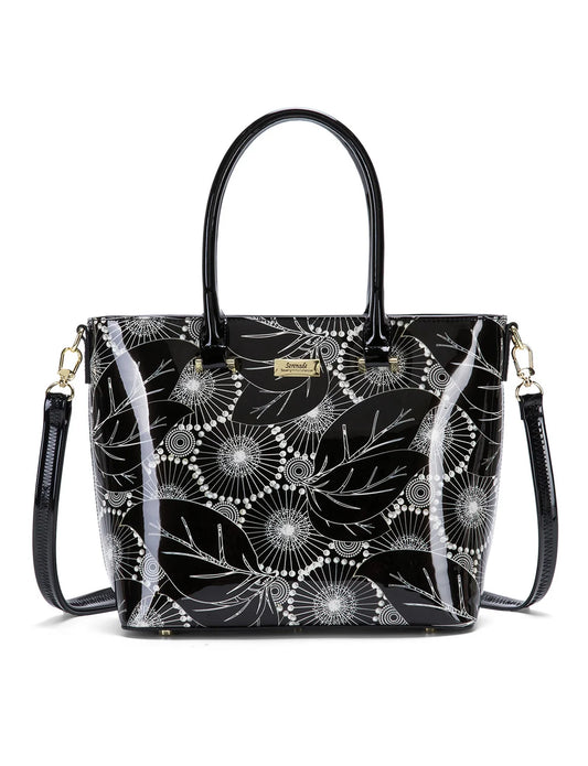Serenade Leather ASPEN PATENT LEATHER GRIP HANDLE BAG