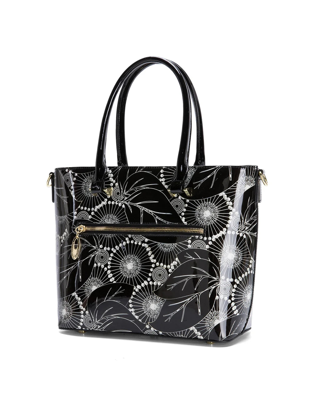 Serenade Leather ASPEN PATENT LEATHER GRIP HANDLE BAG