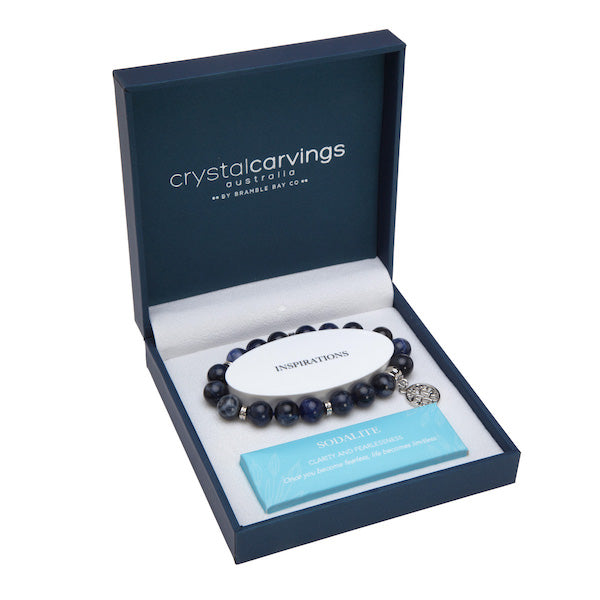 Sodalite Tree of Life Charm Bracelet