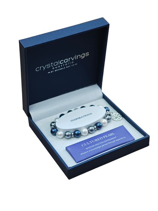 Cultured Pearlised Bead Tree of Life Charm Bracelet